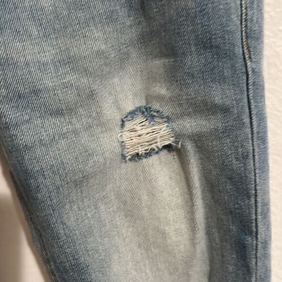 H&M Mama Light Wash Distressed Skinny High Rib Ankle Maternity Jeans Size 4 - Picture 3 of 7